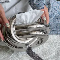 Ceramic Tissue Box Twisted Knot Tissue Box Paper Extractor Porcelain Paper Towel Case Napkin Holder Modern Home Decoration 1