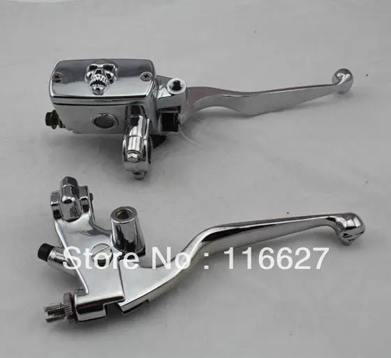 7/8" Handlebar Skull Hand Control Reservoir Brake Clutch Levers