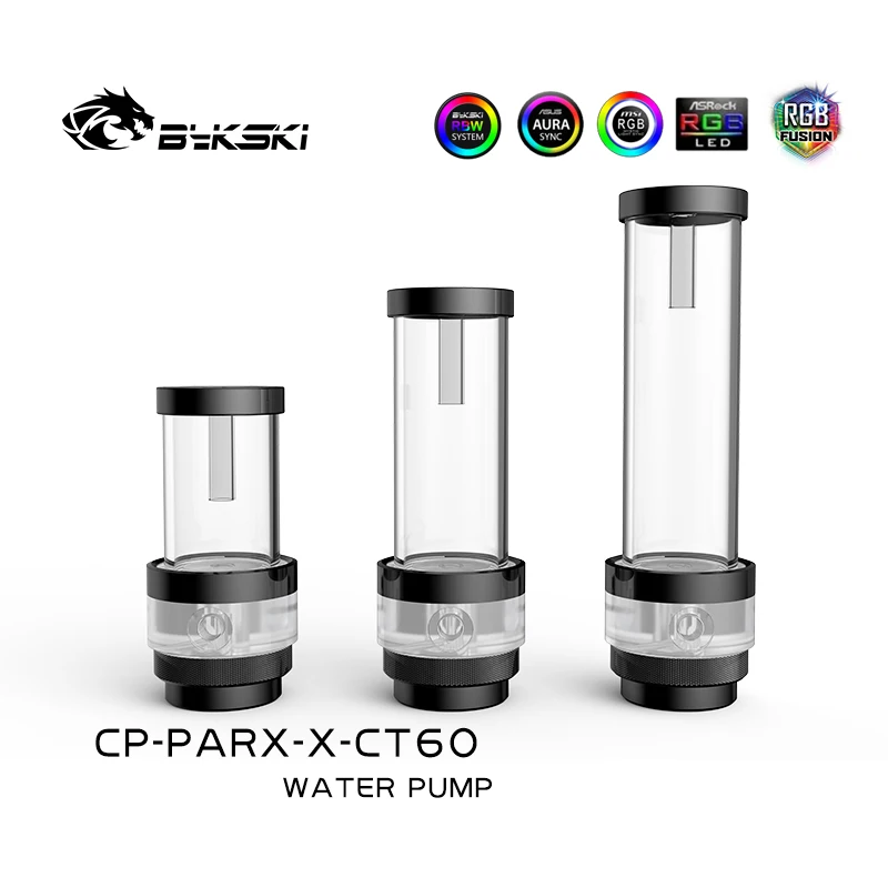 

Bykski AIO Combo Pump+Reservoir Maximum 3800RPM/Flow Lift 3 Meter/330L/H Water Cylinder Tank POM/RGB Light CP-PARX-X-CT60