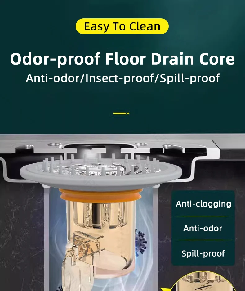 Description Picture 2 of itemUniversal floor drain inner core sewer deodorant anti-insect tool bathroom closed cover Shower Drain Cover ABS