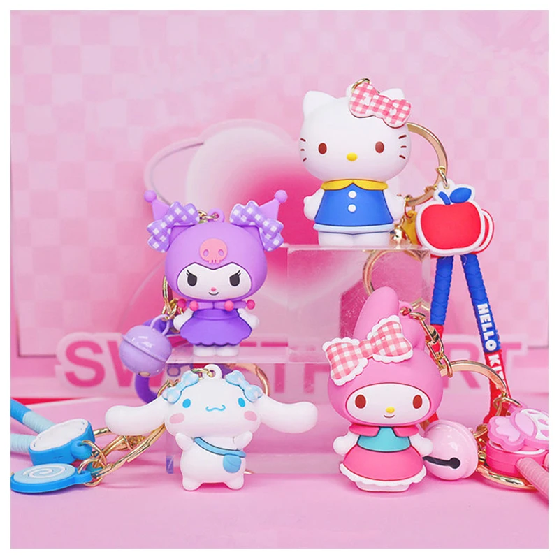 

Cartoon Anime Sanriod Family Series Keychain Kawaii My Melody Kuromi Hello Kittys Cinnamorroll Sweetheart Series Bag Pendant Toy