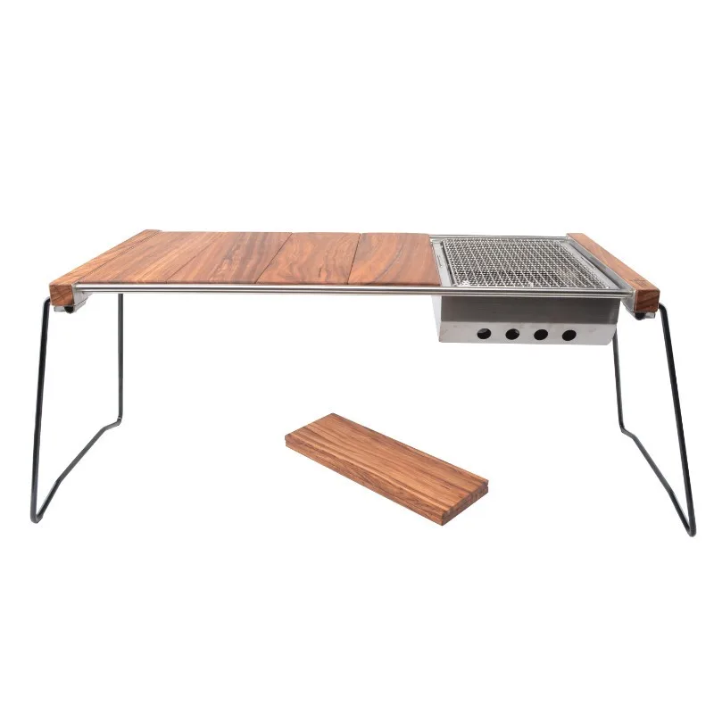 Outdoor camping folding wooden table lightweight frame table board