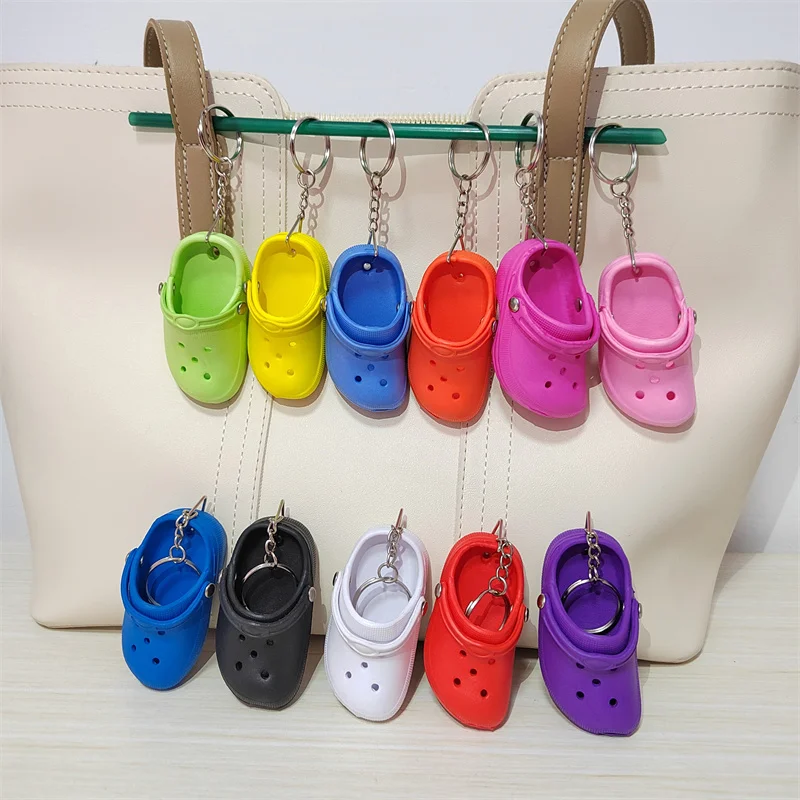 Mini Crocs Keychain, chaussure de porte-clés pantoufle en