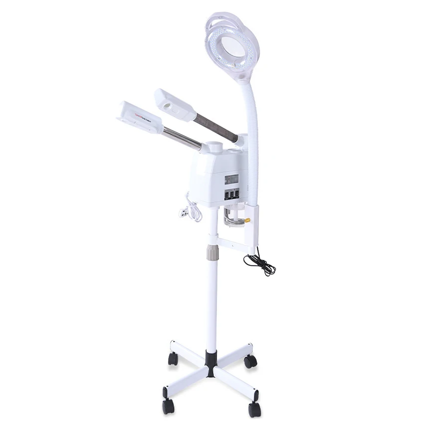 오존 나노 이온 페이셜 스티머 업그레이드, 핫 콜드 스팀 기화기 가습기, 8X LED 확대 램프, 미용실 스파, 3 in 1 