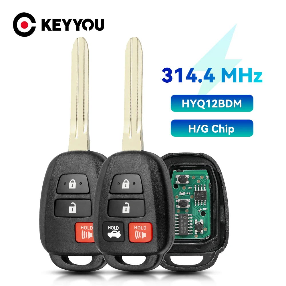 

KEYYOU для Toyota HYQ12BDM 314,4 МГц пульт дистанционного управления автомобильный ключ G чип для Toyota Camry Corolla 2012-2017 Fob 4 кнопки смарт-ключ