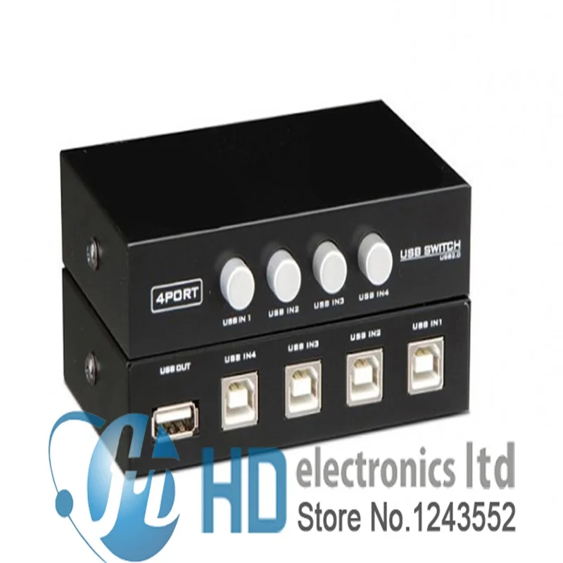 4 Porte Usb 2.0 Sharing Passare Switcher Adapter Box Per Scanner Stampante