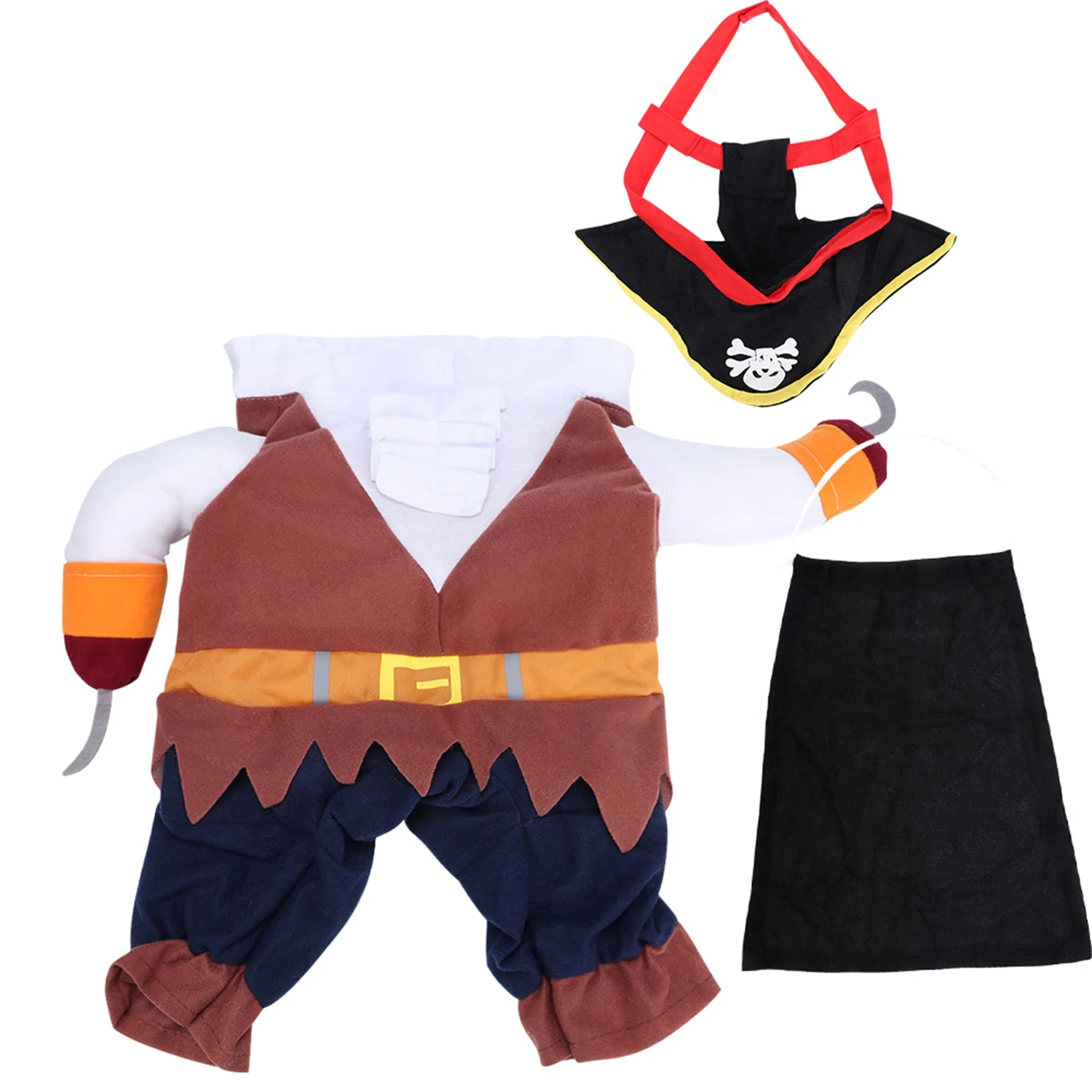 Polyester Cute Durable Pet Halloween Clothes Pirate Funny Costume Dress Up For Cats Dogs