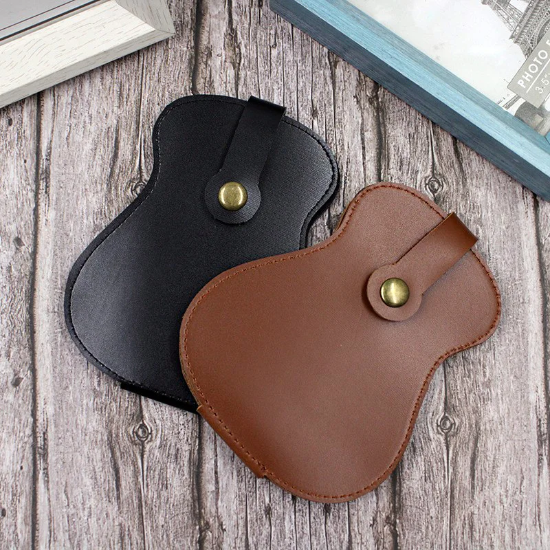 Portable Guitar Pick Storage Bag Thickened Leather Durable Plectrum Universal Foldable Ukulele Accessories musical instruments accessories