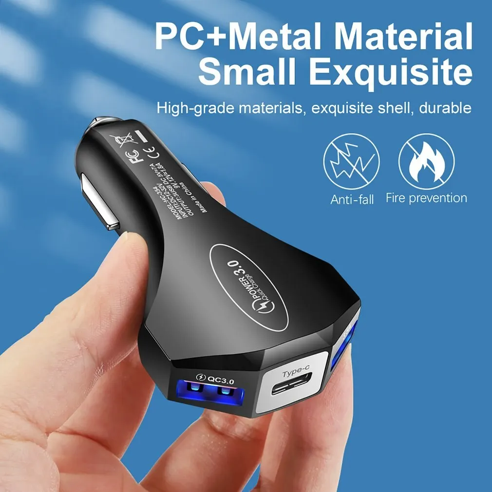 Caricatore rapido 3.0 Tipo C Adattatore per caricabatteria da auto 7A QC3.0 Turbo Ricarica rapida 3 USB Caricatore per telefono cellulare per auto per IPhone Samsung Hot - Image 3