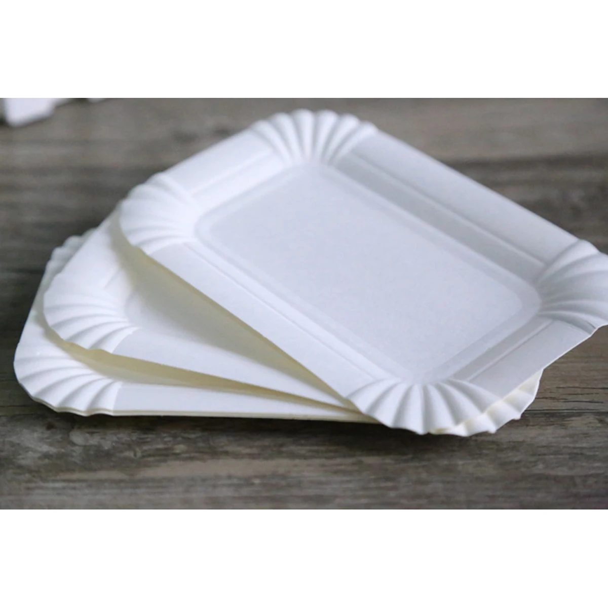 100pcs/LOT Disposable Tableware Cake Paper Plate Birthday Paper Plates Cutlery Tray DIY Craft Trays White Foam