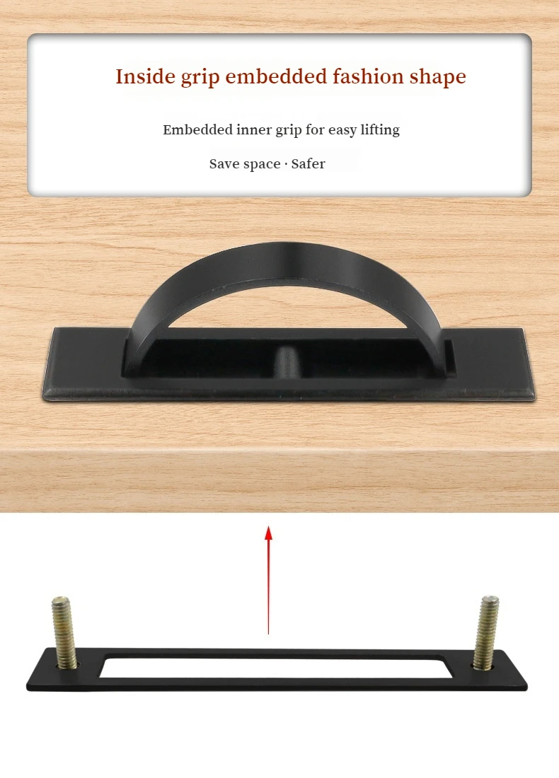 Description Picture 4 of itemTatami Hidden Embedded Handles Zinc Alloy Door Pull Cover Floor Drawer Cabinet Handle Dark Recessed Knobs Furniture Hardware