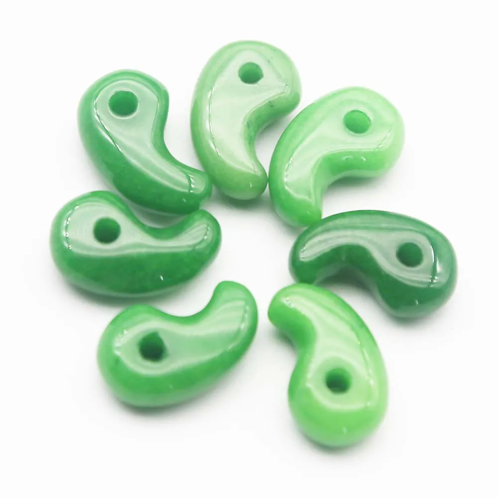 Natural Stone Malai jade Magatama Comma Necklace Pendants Earrings Fine Jewelry Gifts Accessories Wholesale 12Pcs Free Shipping