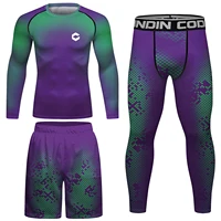 Cody Wholesale Top Sell Mma Rash Guard Custom Stylish Men's purple Compression Sportswear Bjj Rash Guard Running Sportsuits 1