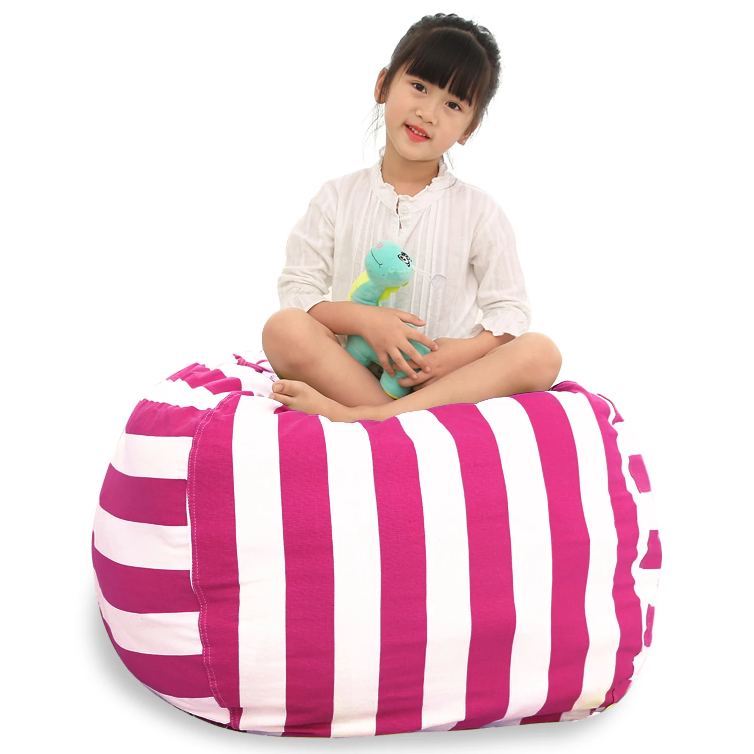 

Dropshipping Medium Stuffed Animal Storage Bean Bag Chair Cover for Kids - Kid's Room Portable Premium Cotton Canvas Storage Bag