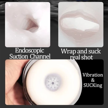 Real Air Sucking Heating Male Masturbator Automatic Vacuum Erotic Oral Blowjob Cup Adult Sex Toys For Men Masturbation Goods Sey 3