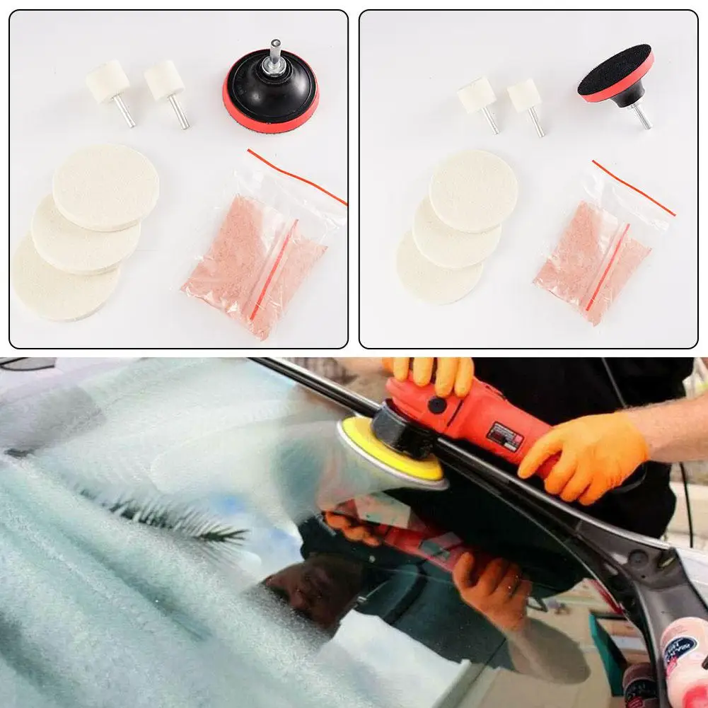 

Glass Polishing Windscreen Scratch Remover Felt Pad Pad Polishing Scratch Windowshield Kit Removal Polishing Cleaning Backi D8T1