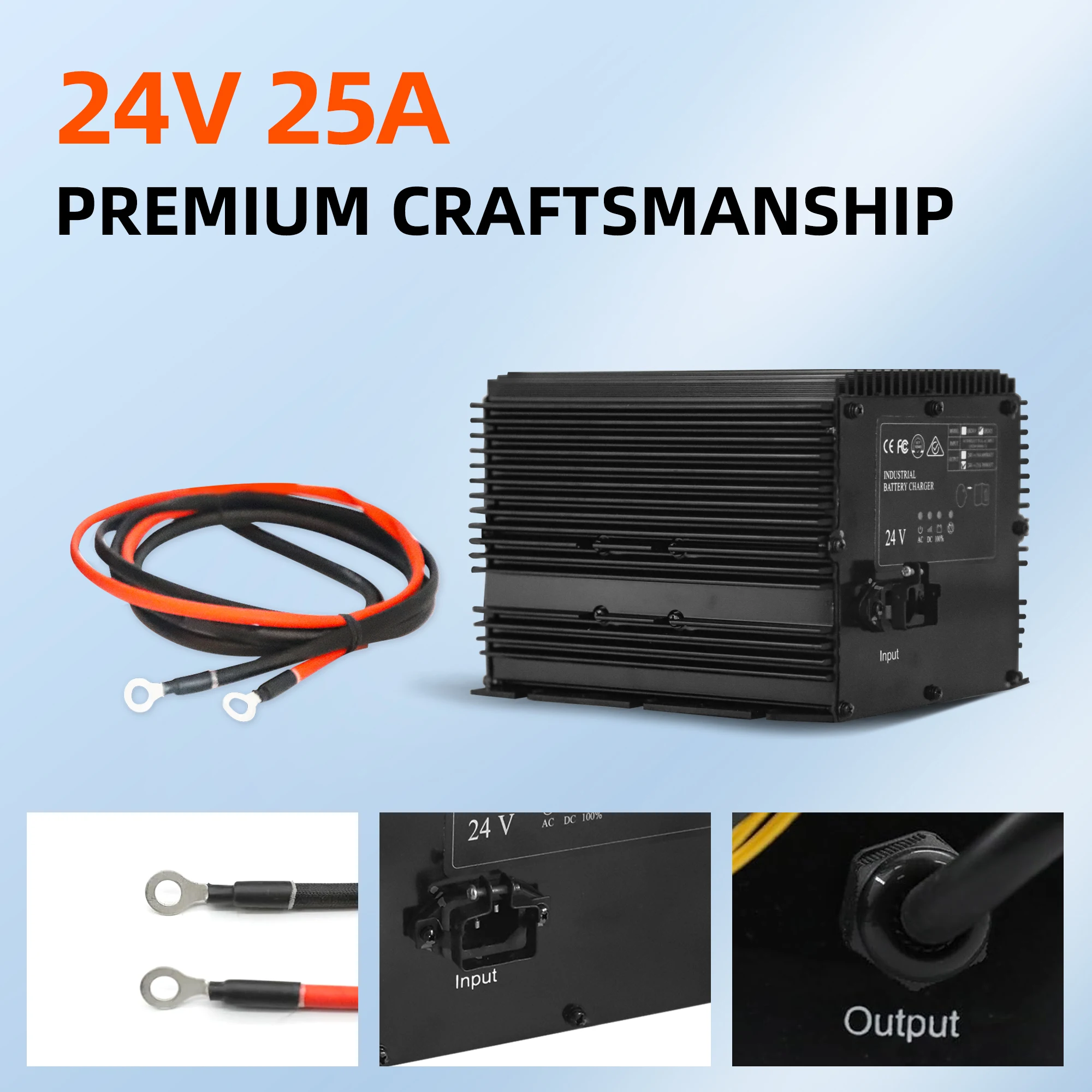 Cargador De Batería 24V 25A Para Plataformas Elevadoras JLG/Genie/Skyjack - Entrada 100-230VAC