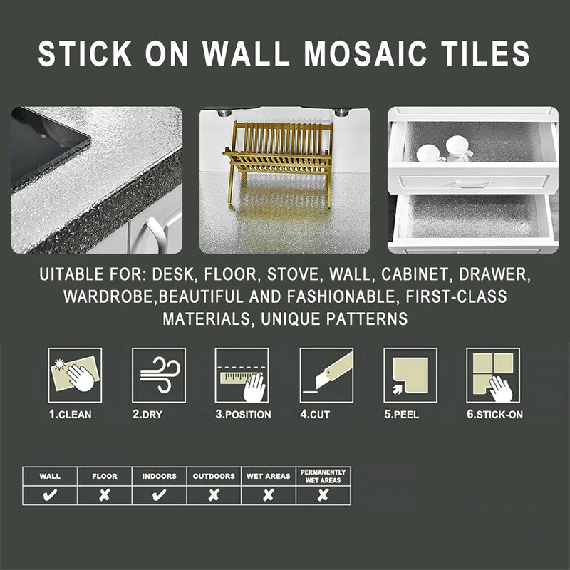 Decoration Wall stickers High Temp Resistant Home Kitchen Oil-proof Waterproof Adhesive Aluminum Foil Decal Useful