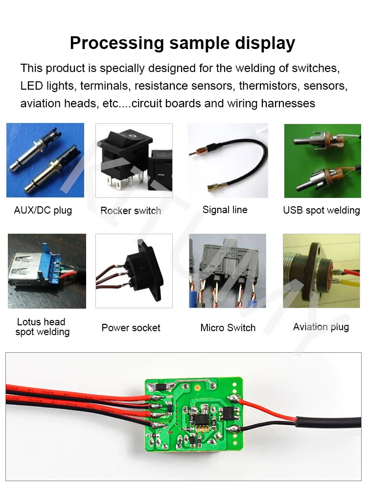 Máquina de solda semiautomática, 15V, 3A, AUX, DC, USB, Luzes LED, Interruptor de tomada, Máquina de solda a ponto