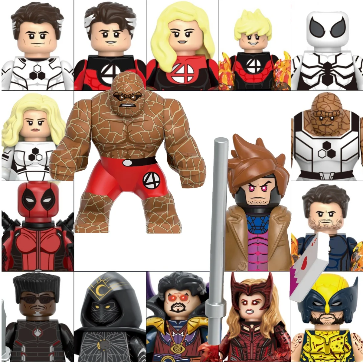 마블 빌딩 블록 미스터 판타스틱 스파이더맨 씽 갬빗 미니 액션 피규어 어린이 ..