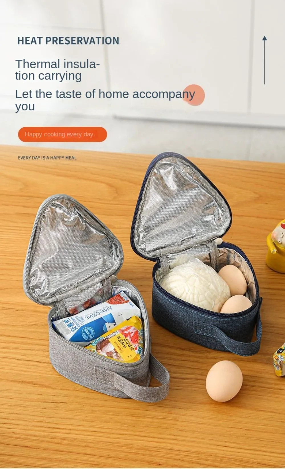 Hochwertige tragbare dreieckige Isoliertasche aus Aluminiumfolie, Mini-Thermokühler, Lunchtasche, langlebig, für Studenten, Reisballtasche – Detail 8