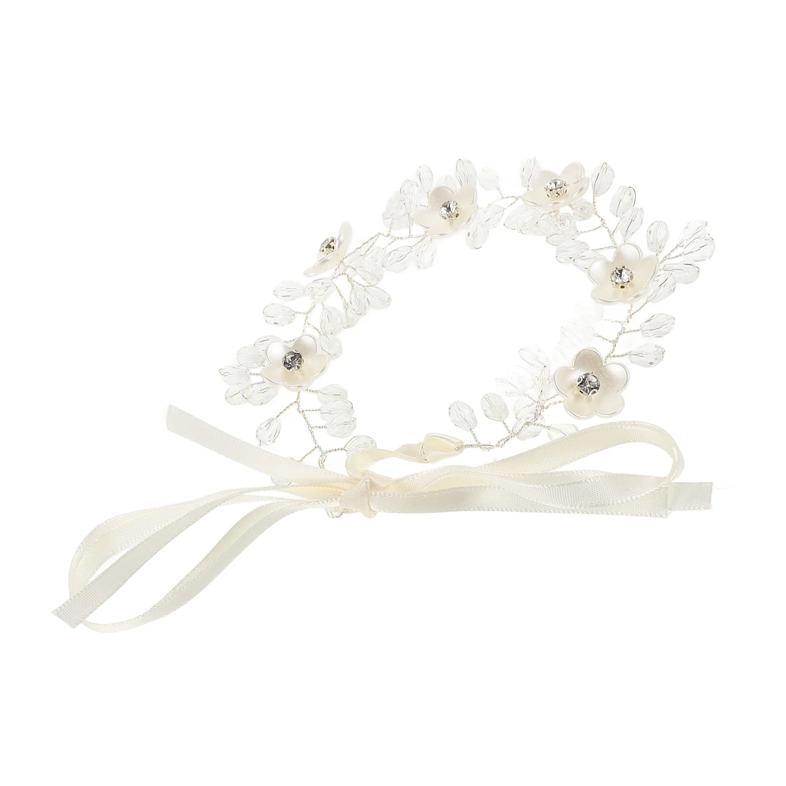 

Flower Headband Girls Headbands for Hair Wedding Accessory Bride Hairband Pearl Ties Beautiful Headdress Alloy Women's