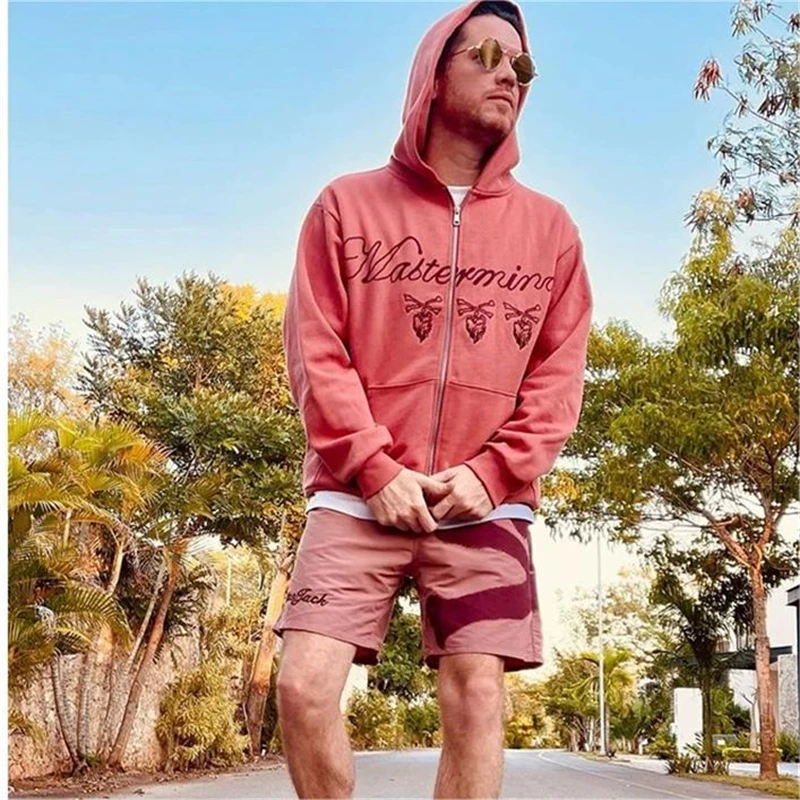 

Travis Cactus Jack Co Branded Hoodie Skull Red Zipper Sweater Coat Men's And Women's Fashion