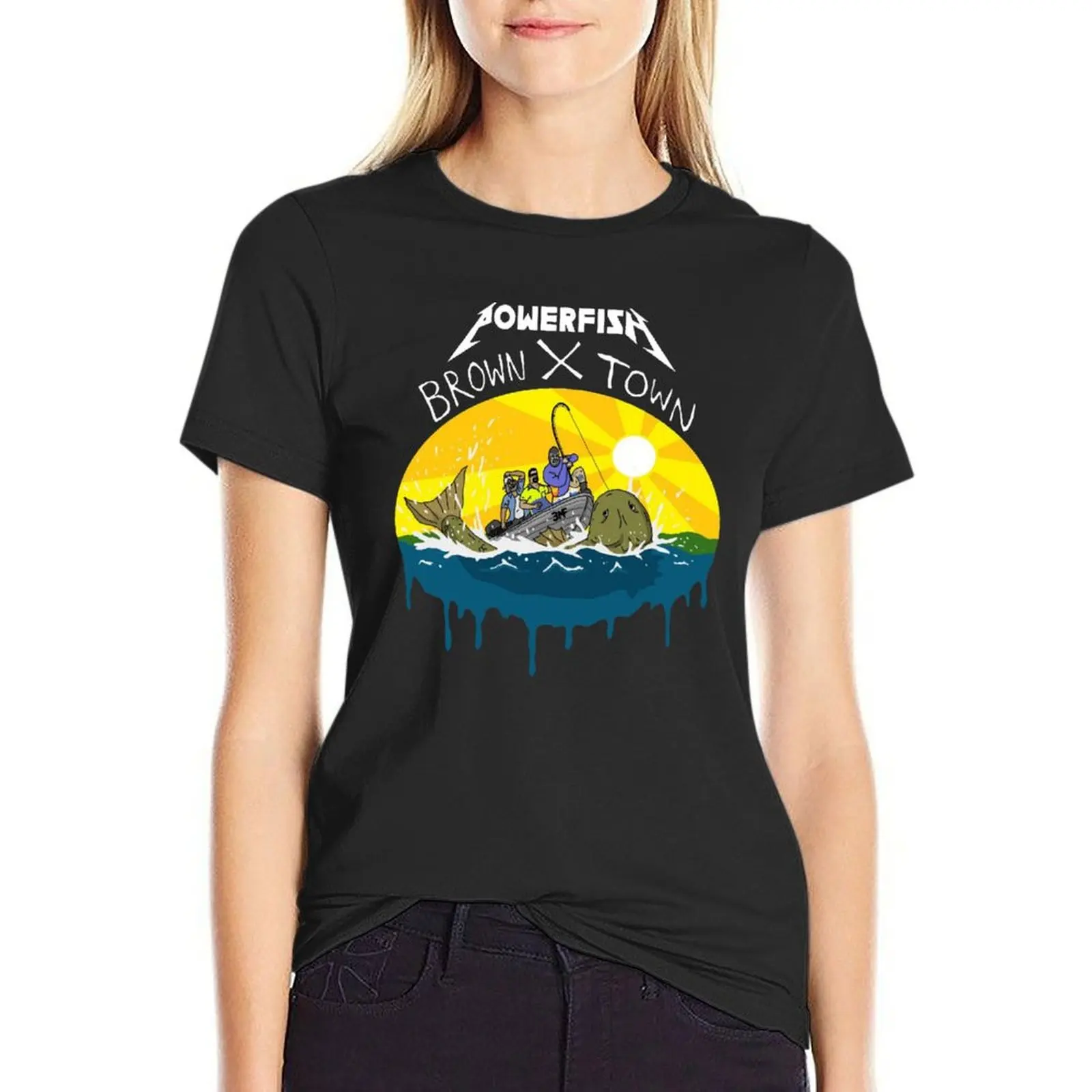 

powerfish T-Shirt Aesthetic clothing animal print shirt for girls Women clothes