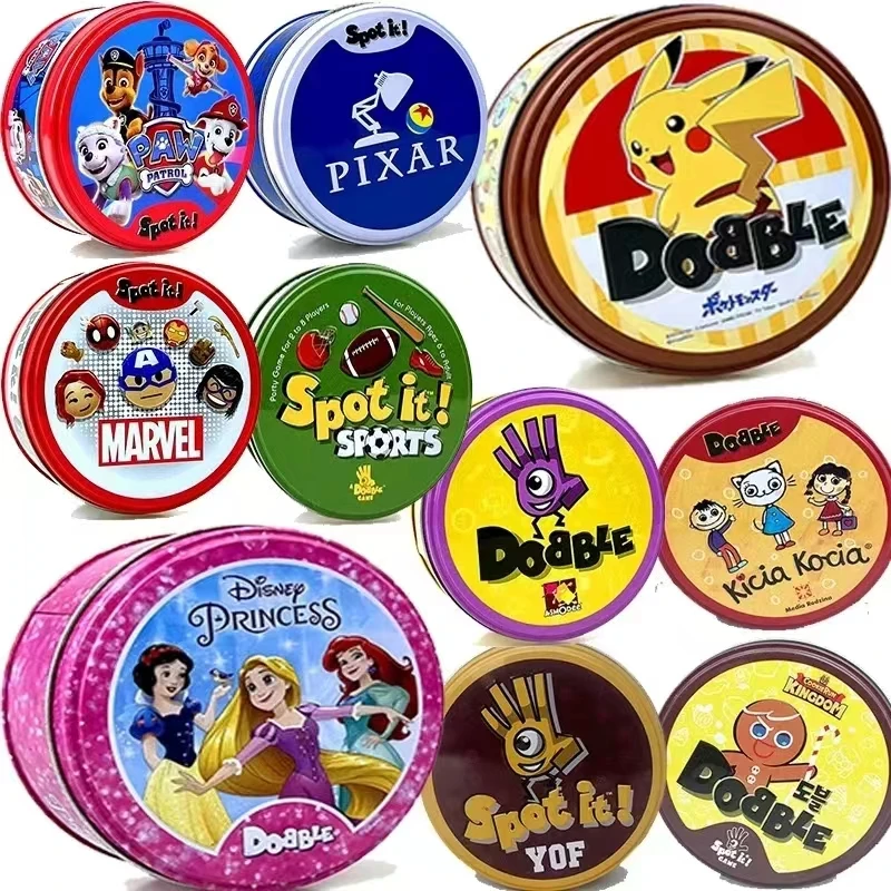 

59styles Dobble Spot It 100 Years Disney Princess Paw Patrol Pixar Marvel Harry Potter Card Game Kids Board Game Party Gifts