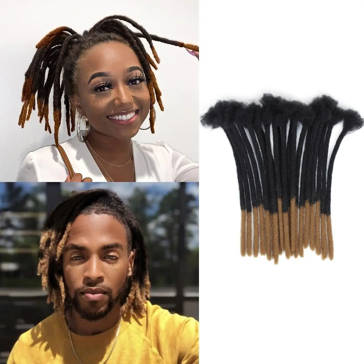 

10inch Dreadlock Extensions Loc Extensions Afro Kinky Dreads Extensions for Men/Women, Synthetic Dread Set Thick Soft