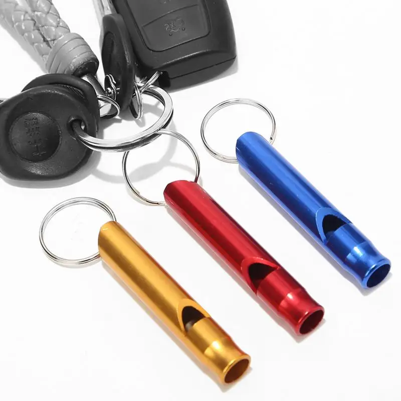 Camping Hiking Survival Whistle Small Aluminum Alloy Outdoor Emergency Lifeguard Whistle Survival Tools For Outdoor Adventures