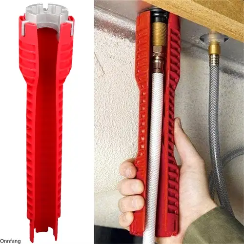 8 In 1 Flume Wrench Anti-slip Kitchen Sink Repair Tools Bathroom Faucet Assembly Key Plumbing Installation Wrench - Image 2