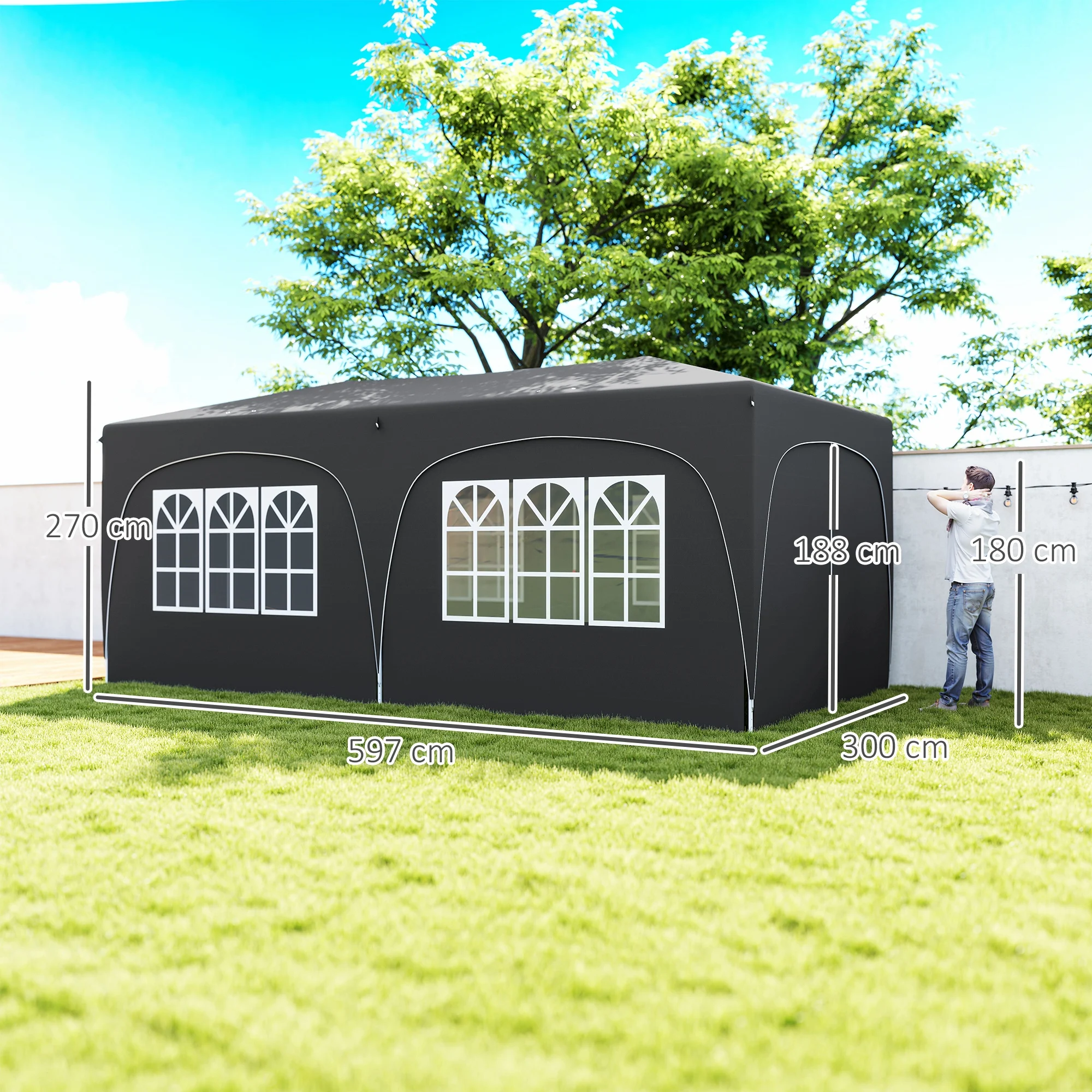 Cobizi Gazebo 3x3 Pieghevole Ipereabile per Feste Capeggio, Esterno
