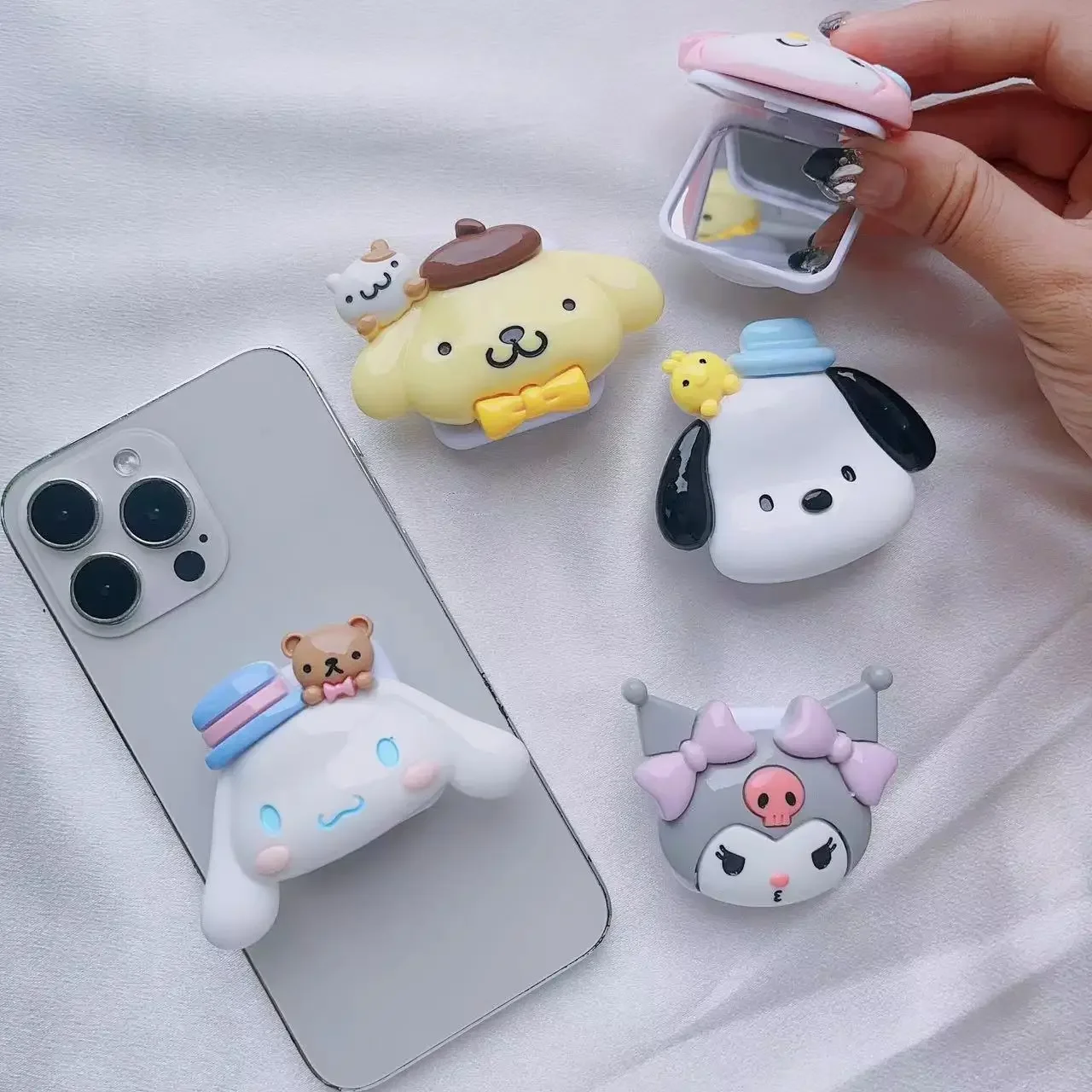 

Kawaii Sanrio My Melody мобильный телефон держатель подушки безопасности для аксессуаров вещи Kuromi мультфильм паста Griptok держатель подарок