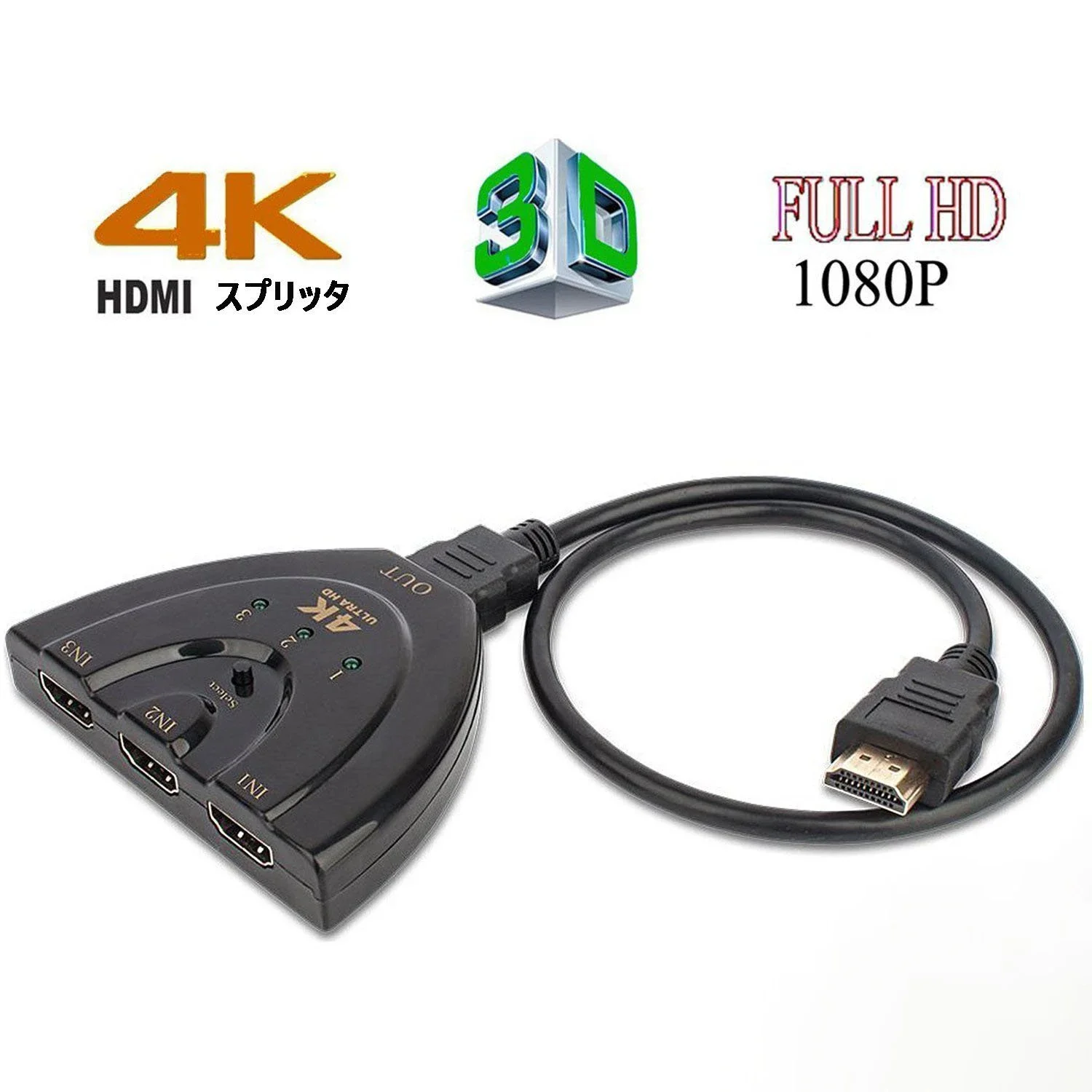 PC DVD HDTV Xbox Ϳ Ǳ ̺  HDMI  й, 3 Ʈ HDMI ó, 1080P ġ ñ, 3 in 1 out