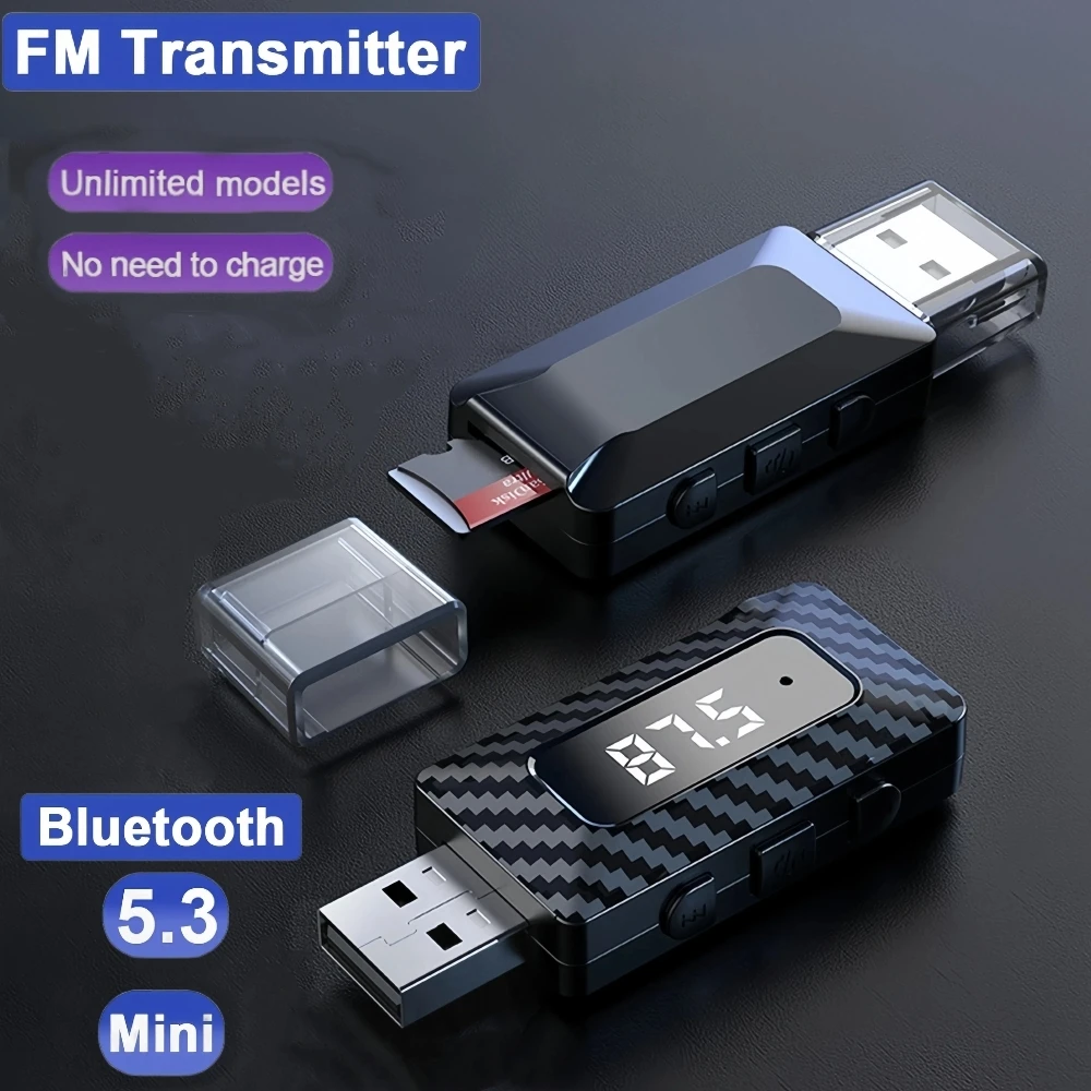 

USB Bluetooth 5,3 приемник передатчик гарнитура 3,5 мм AUX разъем TF FM USB-ключ стерео музыкальный беспроводной адаптер для ПК автомобильный комплект