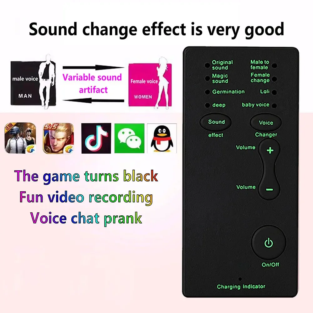 Microphone Voice Changer 7 Different Sound Changes Mobile Phone Computer Tablet IPad Game Machine for PS4 Xbox PC Phone Tablet