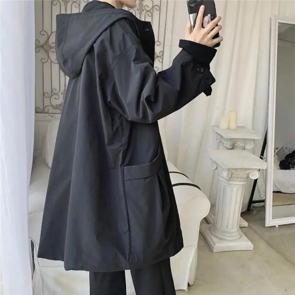 Waterproof Windbreaker Jacket Casual Men Jacket Outdoor Jackets Men Spring Autumn Mid-length Casual Hooded Coat