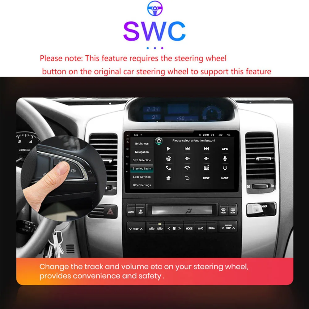 Ÿ  ũ  120 LC120 GPS ڵ  Ƽ̵  ÷̾ Autoradio ȵ̵ ׺̼ GX470 DVD 2din  DSP 4G