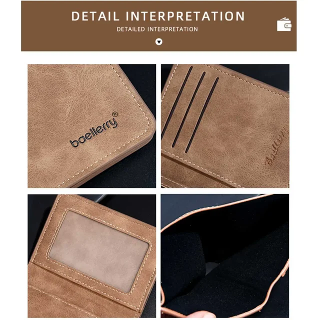 Thin Sanded Leather Multi-Card Driver's License Card Holder Simple Casual New Business Multi-Function Bifold Men's Short Wallet 4