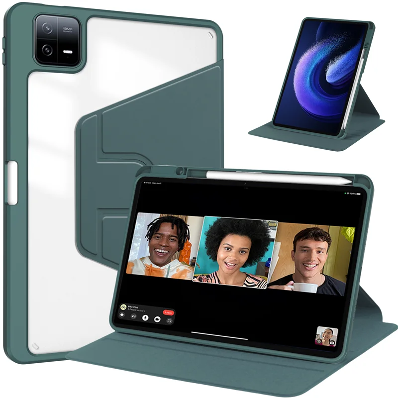 Rotating Smart Tablet Case with Pencil Holder