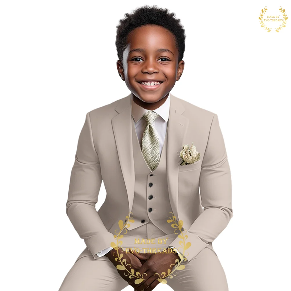Boy's Suit 3-Piece (Jacket+vest+pants) Kids Slim Fit Tuxedo for Formal Occasion Wedding Prom Birthday Party boys formal suit set