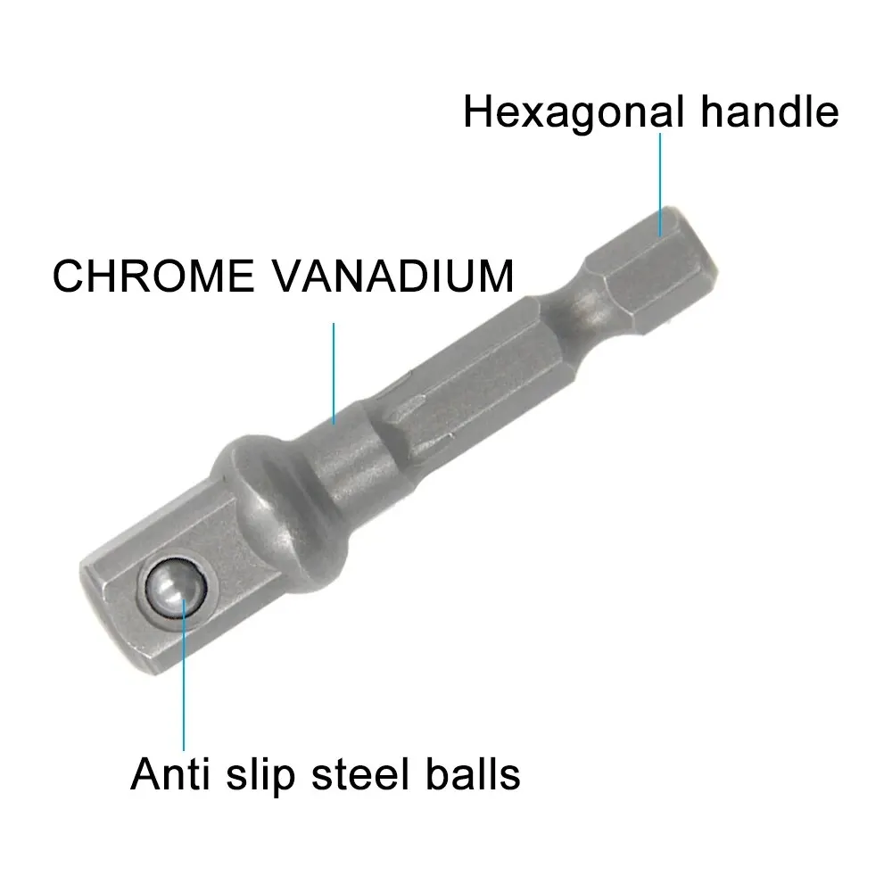 Electric Screw 8pc Natural Color 1/2 Hexagonal Handle Adapter 3/8 Square Head 1/4 Extension Rod Tool Sleeve Accessory Set