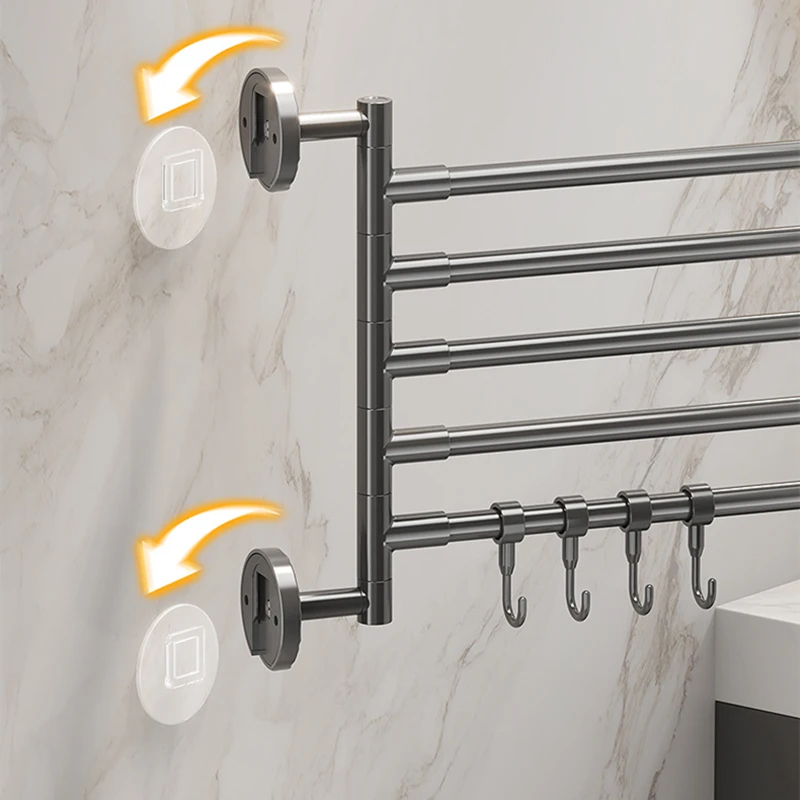 Self-Adhesive Rotatable Towel Holder Shower Room Towel Hanger Bathroom Kitchen Wall Mounted Bathroom Accessories towel holder