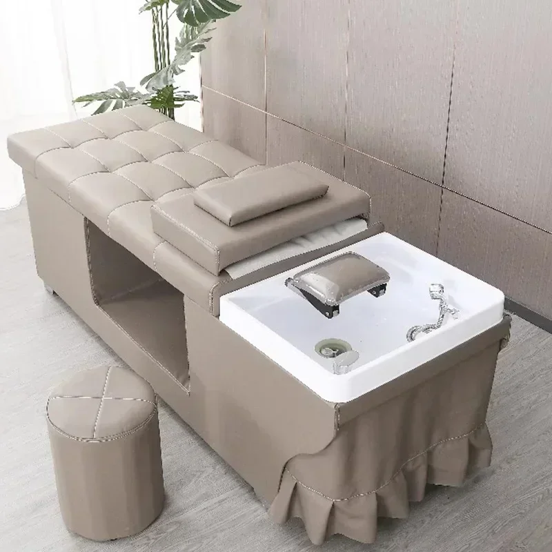 Shampoo Beauty Salon Chair Hair Spa Hairdresser Shampoo Sink Hairdressing Chair Japanese Shaving Cadeira Salon Furniture LJ50SC
