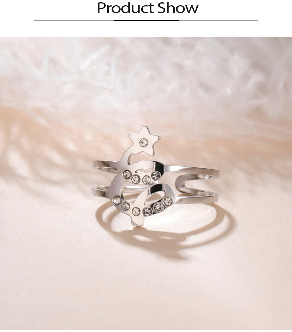 COOLTIME Weihnachtsbaum-Ring für Frauen, Edelstahl, offen, Geburtstagsgeschenk, Ring, Schmuck, Großhandel, Neu – Detail 6