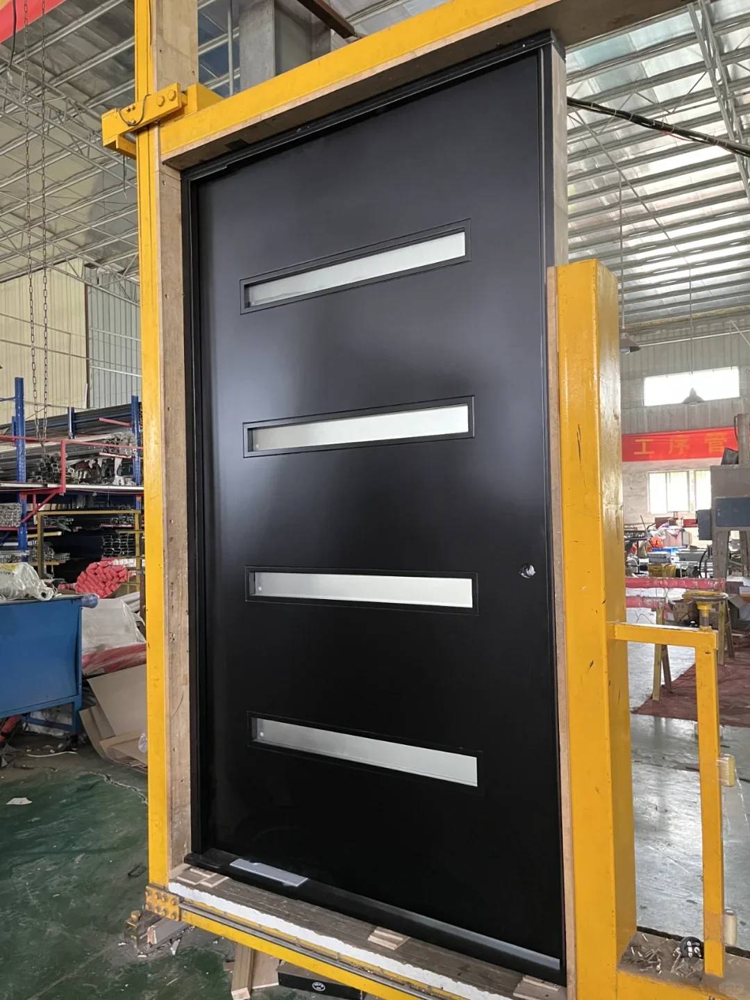 House Door High-End Luxurious Front Door with Tempered Glass Aluminum Entrance Doors High Security Main Doors