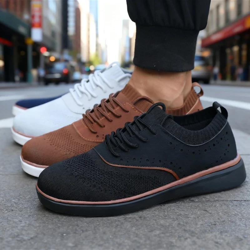 Lightweight Sneakers for Man Comfortable Non-Slip Business Casual Shoe Trendy Retro Versatile Tennis Footwear Designer Shoes Men