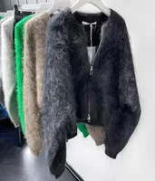 High Quality Mink Cashmere Sweater Zipper Jacket Light Luxury Cardigan Soft And Fluffy Thick Knit Free Shipping  C154 1