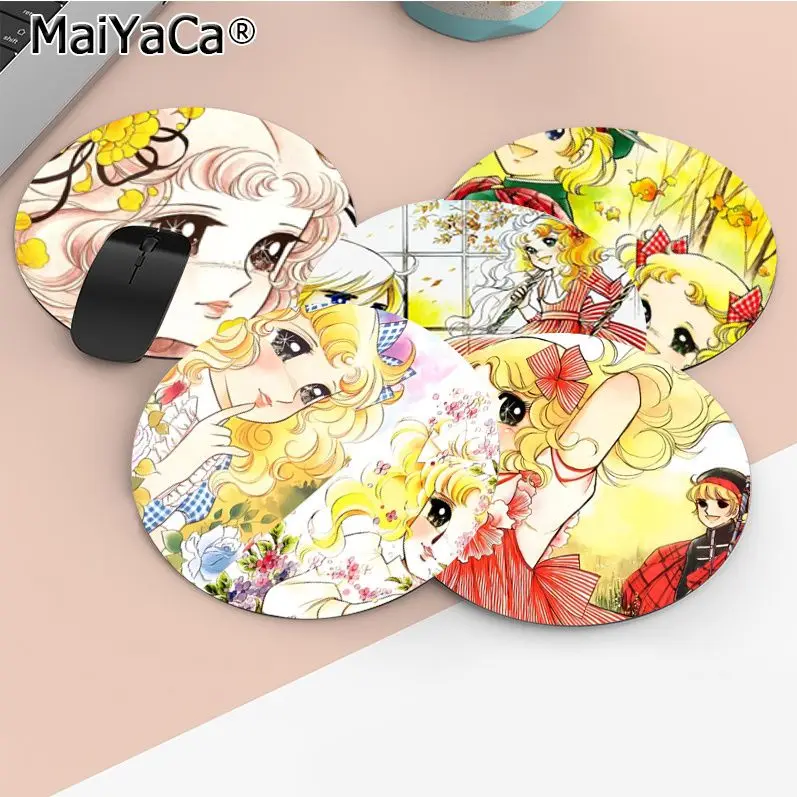 Anime Manga Candy Small Cartoon Anime Gaming Mousepad Round Custom Skin Office Computer Keyboard Big Mouse Pad Laptop Antiscivolo